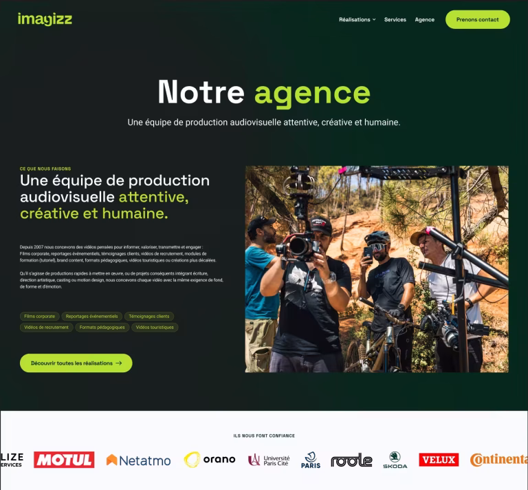 Donner à une agence vidéo un site aussi soigné que ses films